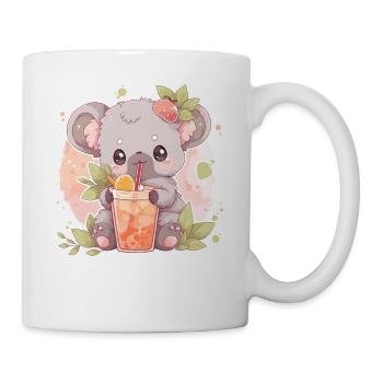 Kawaii Koala Boissons Boba Bubble Tea Chibi - Mug blanc - blanc - Droite