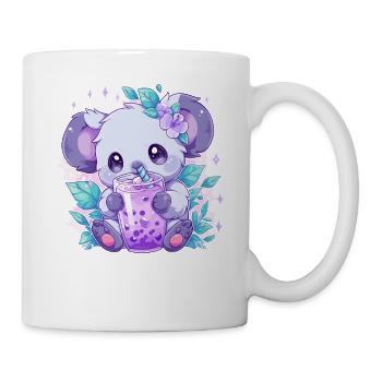 Kawaii Koala Boissons Boba Bubble Tea Chibi - Mug blanc - blanc - Droite