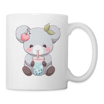 Kawaii Koala Boissons Boba Bubble Tea Chibi - Mug blanc - blanc - Droite