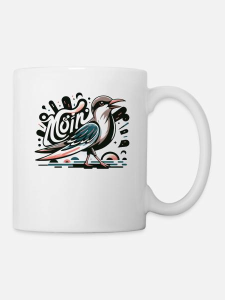Moin Möwe Moin Sprüche Hamburg Moin Dialekt - Tasse - Weiß