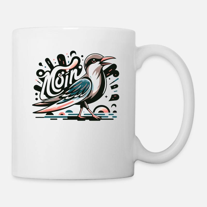 Moin Möwe Moin Sprüche Hamburg Moin Dialekt - Tasse - Weiß