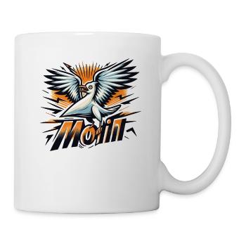 Moin Möwe Moin Sprüche Hamburg Moin Dialekt - Tasse - Weiß - Rechts