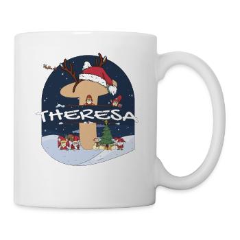 Toller Theresa-Name mit Weihnachtsmütze im Weihnachtsthema - Tasse - Weiß - Rechts