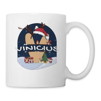 Nom génial de Vinicius w chapeau de père Noël dans le thème de Noël - Mug blanc - blanc - Droite