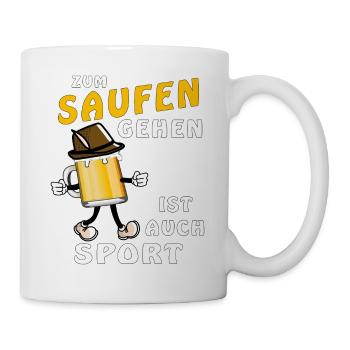 ZUM SAUFEN GEHEN IST AUCH SPORT - Tasse - Weiß - Rechts