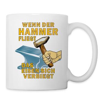 HAMMER FLIEGT EISEN SICH VERBIEGT - Tasse - Weiß - Rechts