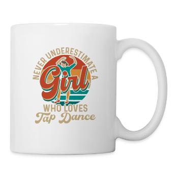 Ne sous-estimez jamais une fille qui aime les claquettes - Mug blanc - blanc - Droite