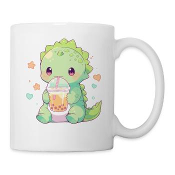 Kawaii Dinosaure Boissons Boba Bubble Tea Chibi - Mug blanc - blanc - Droite