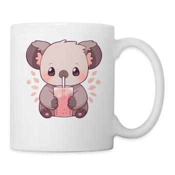 Kawaii Koala Boissons Boba Bubble Tea Chibi - Mug blanc - blanc - Droite