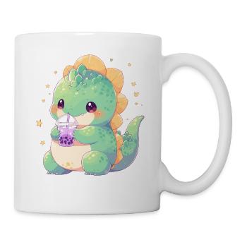 Kawaii Dinosaure Boissons Boba Bubble Tea Chibi - Mug blanc - blanc - Droite