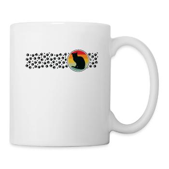 Cat Sunset Retro Kitten Cat Owner - Mug - white - Right