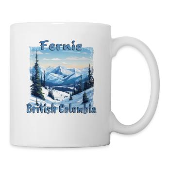 Fernie, British Columbia, USA - Wintergrunge für - Tasse - Weiß - Rechts