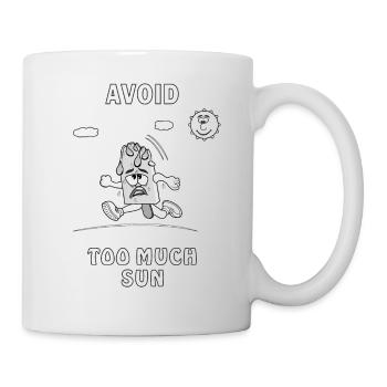 CRÈME GLACÉE À LA CRÈME SOLAIRE ÉVITER TROP DE SOLEIL - Mug blanc - blanc - Droite