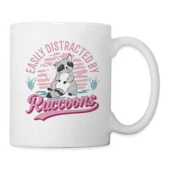 Facilement distrait par les ratons laveurs Waschbär - Mug blanc - blanc - Droite