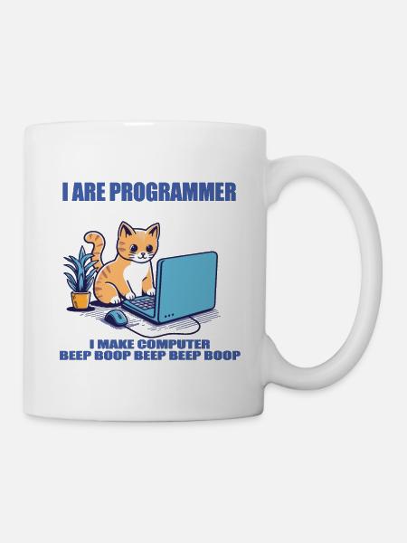 Ich bin Programmierer, Arbeitskatze - Tasse - Weiß