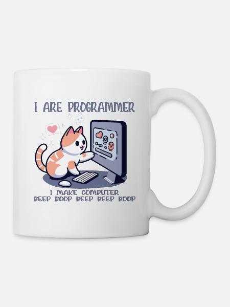 Ich bin Programmierer, lustige Katze - Tasse - Weiß