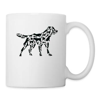 Labrador Retriever Hund Silhouette Posen - Tasse - Weiß - Rechts
