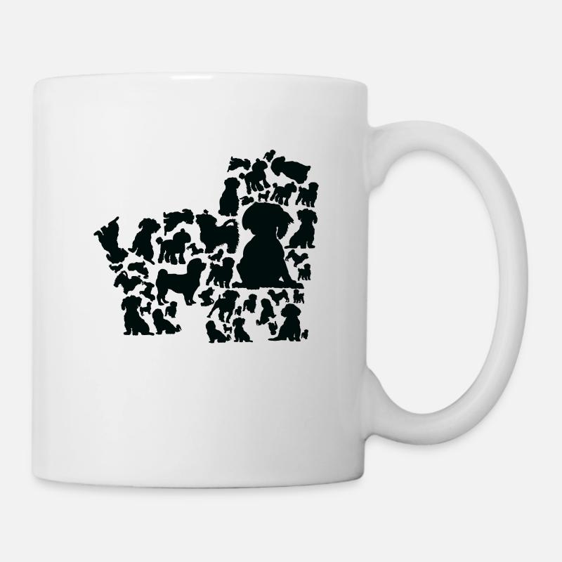 Pose de silhouette de chien havanais Havanezer - Mug blanc - blanc