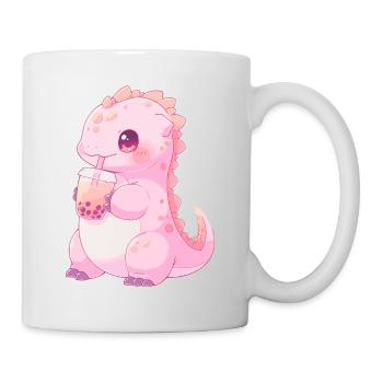 Kawaii Dinosaure Boissons Boba Bubble Tea Chibi - Mug blanc - blanc - Droite