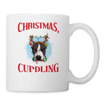 Dog Cuddle Christmas, Love Dogs - Mug - white - Right
