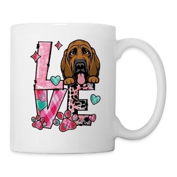 Bluthund Hund Ich liebe meinen Hund Valentinstag - Tasse - Weiß - Rechts