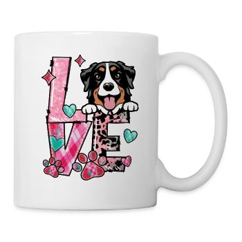 Berner Hund Ich liebe meinen Hund Valentinstag - Tasse - Weiß - Rechts