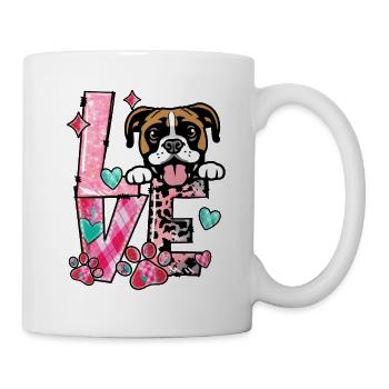 Chien Boxer J’aime Mon Chien Saint Valentin - Mug blanc - blanc - Droite