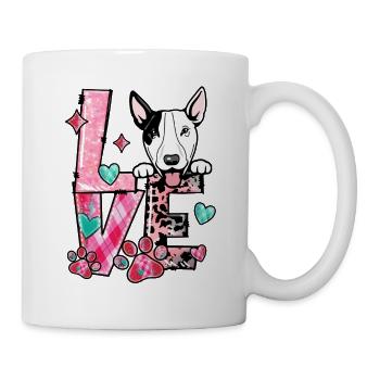 Bullterrier Hund Ich liebe meinen Hund Valentinstag - Tasse - Weiß - Rechts