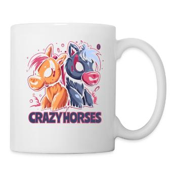Verrückte Pferde - Tasse - Weiß - Rechts