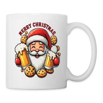 Santa Claus with beers and cookies - Mug - white - Right