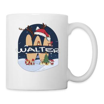 Impressionnant Walter nom w chapeau de père Noël dans le thème de Noël - Mug blanc - blanc - Droite