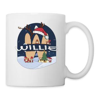 Toller Willie-Name mit Weihnachtsmütze im Weihnachtsthema - Tasse - Weiß - Rechts