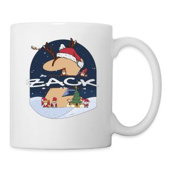 Impressionnant nom de Zack w chapeau de père Noël dans le thème de Noël - Mug blanc - blanc - Droite