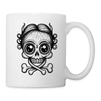 Fascination of horror: shirt, cute skull - Mug - white - Right