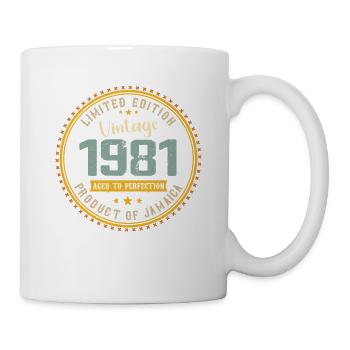 Jahrgang 1981 Geburtstagsgeschenk 1981 - Tasse - Weiß - Rechts