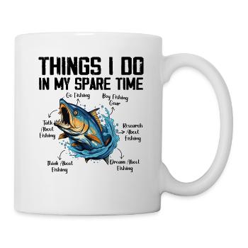 Dinge, die ich in meiner Freizeit mache, Angelliebhaber - Tasse - Weiß - Rechts