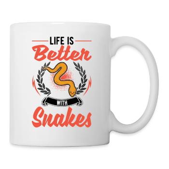 Das Leben ist besser mit Schlangen - Tasse - Weiß - Rechts