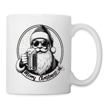 Santa Claus with beer merry christmas - Mug - white - Right