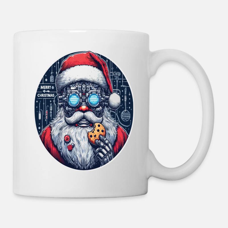 Weihnachtsmann Cyberpunk - Tasse - Weiß