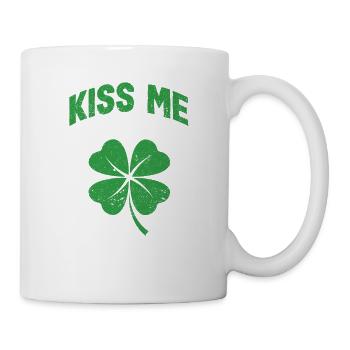Kiss Me I'm Irish Funny Lucky Shamrock Saint - Tasse - Weiß - Rechts