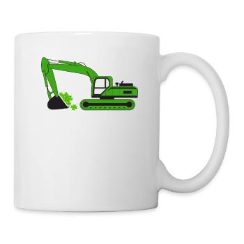 La Saint-Patrick Camion-grue Pelle Construction Irlandais - Mug blanc - blanc - Droite