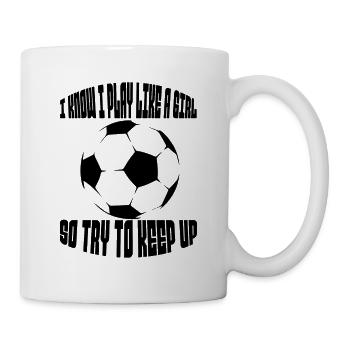 Fußballspieler Fußballmannschaft Fußballdesign - Tasse - Weiß - Rechts