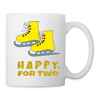 Patins à glace heureux pour deux - Mug blanc - blanc - Droite