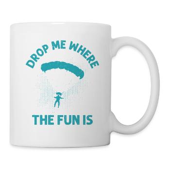Déposez-moi là où le plaisir est le parachutiste en parachute - Mug blanc - blanc - Droite