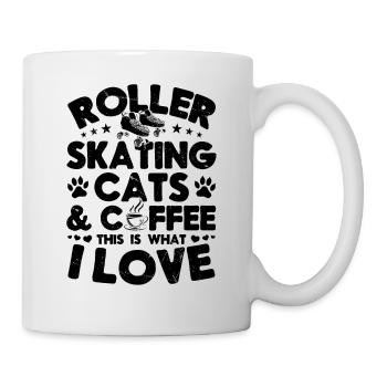 Roller Skating Cats Coffee This Is What I Love - Tasse - Weiß - Rechts