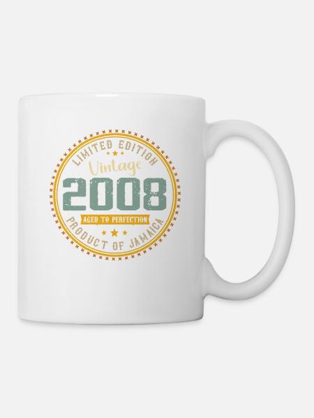 Jahrgang 2008 Geburtstagsgeschenk 2008 - Tasse - Weiß