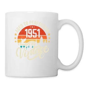 1951 Vintage - Geburtstagsgeschenk 1951 Retro 1951 - Tasse - Weiß - Rechts