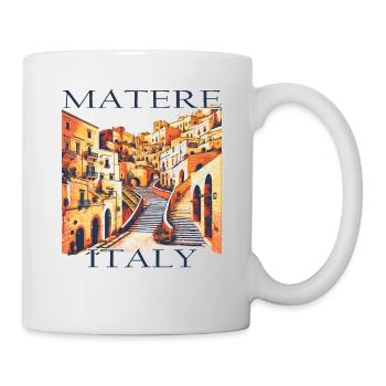 Matera, Italy - Historical architecture in the - Mug - white - Right