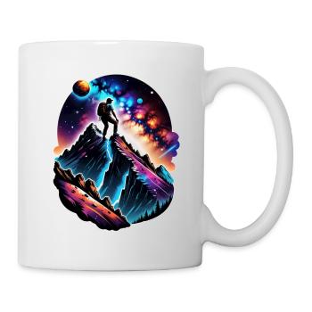 Klettern - Mond - Weltraum - Tasse - Weiß - Rechts