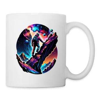 Klettern - Mond - Weltraum - Tasse - Weiß - Rechts